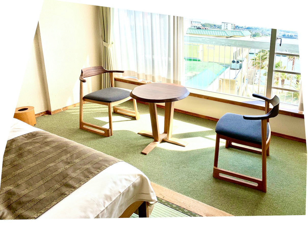 和室椅子テーブル_旅館家具_2人用テーブル, テーブル, ラウンドテーブル_くつろぎ-ラウンドテーブル60-H_八木研_ヤギケン_yagiken