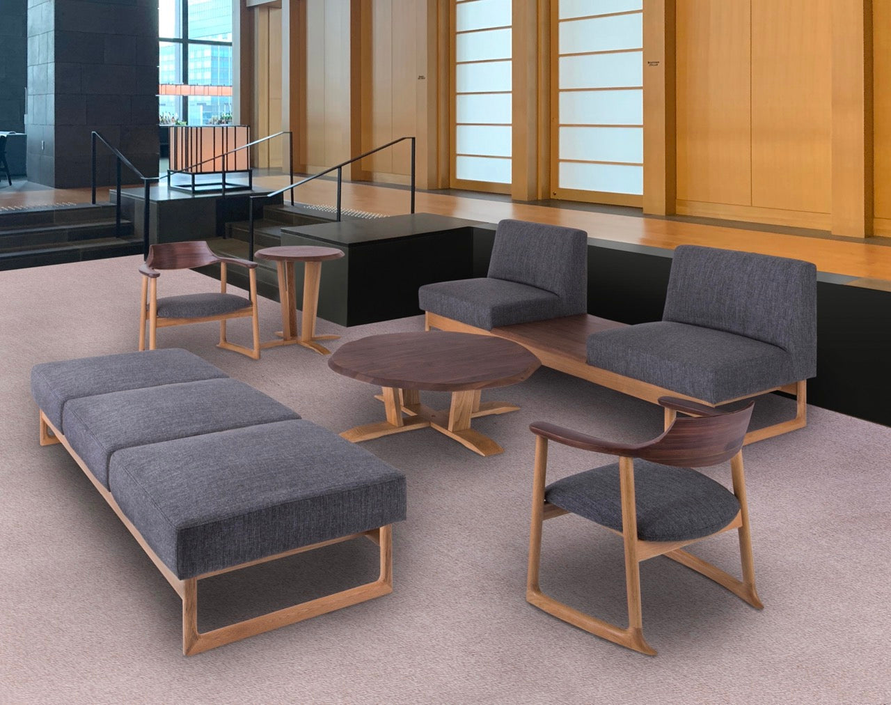 和室椅子テーブル_旅館家具_アームチェア, ダイニングチェア, チェア, ラウンジチェア_くつろぎ-ラウンジチェア2_八木研_ヤギケン_yagiken