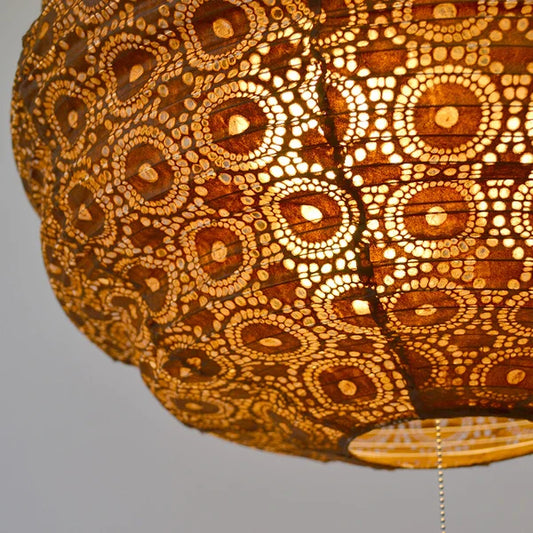 和紙ペンダントライト-和紙照明ペンダント-日本の和紙ランプ-和風ペンダントライト-手作り和紙照明-薄紙ペンダントライト-モダン和紙照明-和紙照明デザイン-伝統的な和紙照明-8畳用照明-3灯ペンダントライト-モコ SPN3-1069 sora BR 電球別売