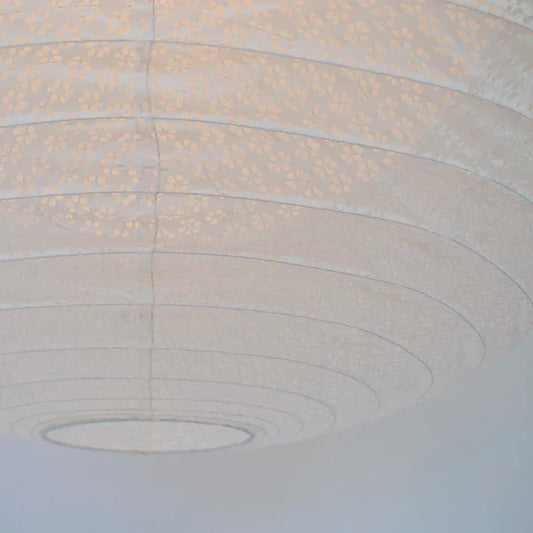 和紙ペンダントライト-和紙照明ペンダント-日本の和紙ランプ-和風ペンダントライト-手作り和紙照明-薄紙ペンダントライト-モダン和紙照明-和紙照明デザイン-伝統的な和紙照明-吹き抜け照明-大型和紙照明-二重提灯-3灯ペンダントライト-バド SPN3-1103 小梅白in小梅白 電球別売