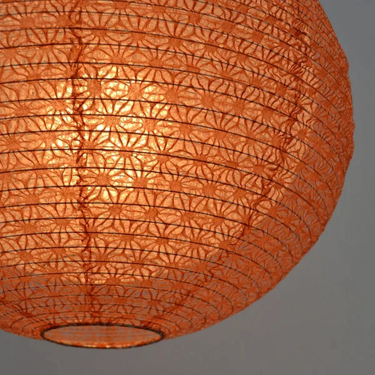 和紙ペンダントライト-和紙照明ペンダント-日本の和紙ランプ-和風ペンダントライト-手作り和紙照明-薄紙ペンダントライト-モダン和紙照明-和紙照明デザイン-伝統的な和紙照明-4畳用照明-二重提灯-1灯-ペンダントライト-バド-spn1-1101-麻葉梅紫in春雨白-電球別売