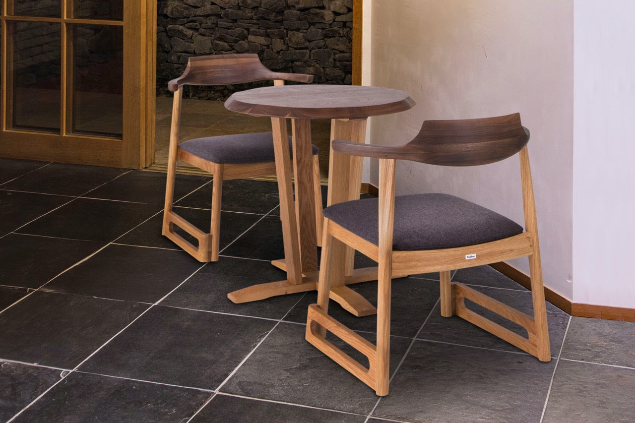和室椅子テーブル_旅館家具_アームチェア, ダイニングチェア, チェア_くつろぎ-チェア3-walnut-L_八木研_ヤギケン_yagiken
