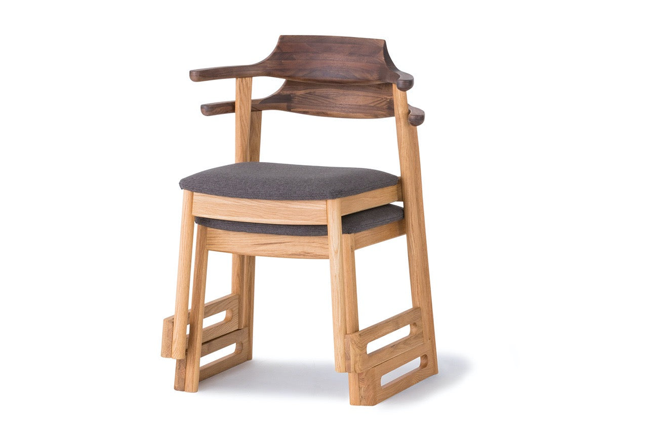 和室椅子テーブル_旅館家具_アームチェア, ダイニングチェア, チェア_くつろぎ-チェア3-walnut-L_八木研_ヤギケン_yagiken