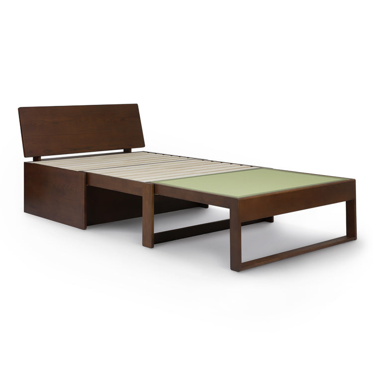 和室椅子テーブル_旅館家具_ソファベッド_くつろぎ-ソファベッド2-背板-DB色&ソファベッド用-クッションセット_八木研_ヤギケン_yagiken
