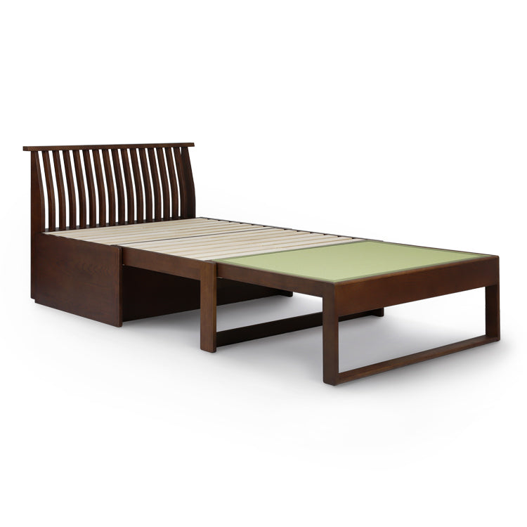 和室椅子テーブル_旅館家具_ソファベッド_くつろぎ-ソファベッド2-格子-DB色&ソファベッド用-クッションセット_八木研_ヤギケン_yagiken