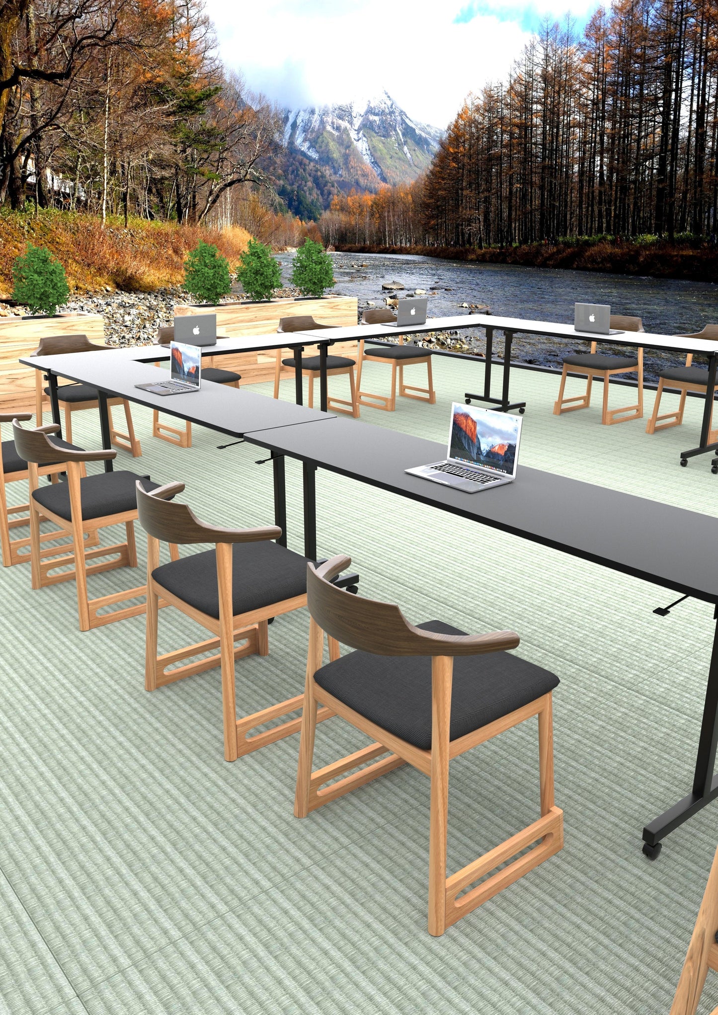 和室椅子テーブル_旅館家具_アームチェア, ダイニングチェア, チェア_くつろぎ-チェア3-walnut-H_八木研_ヤギケン_yagiken