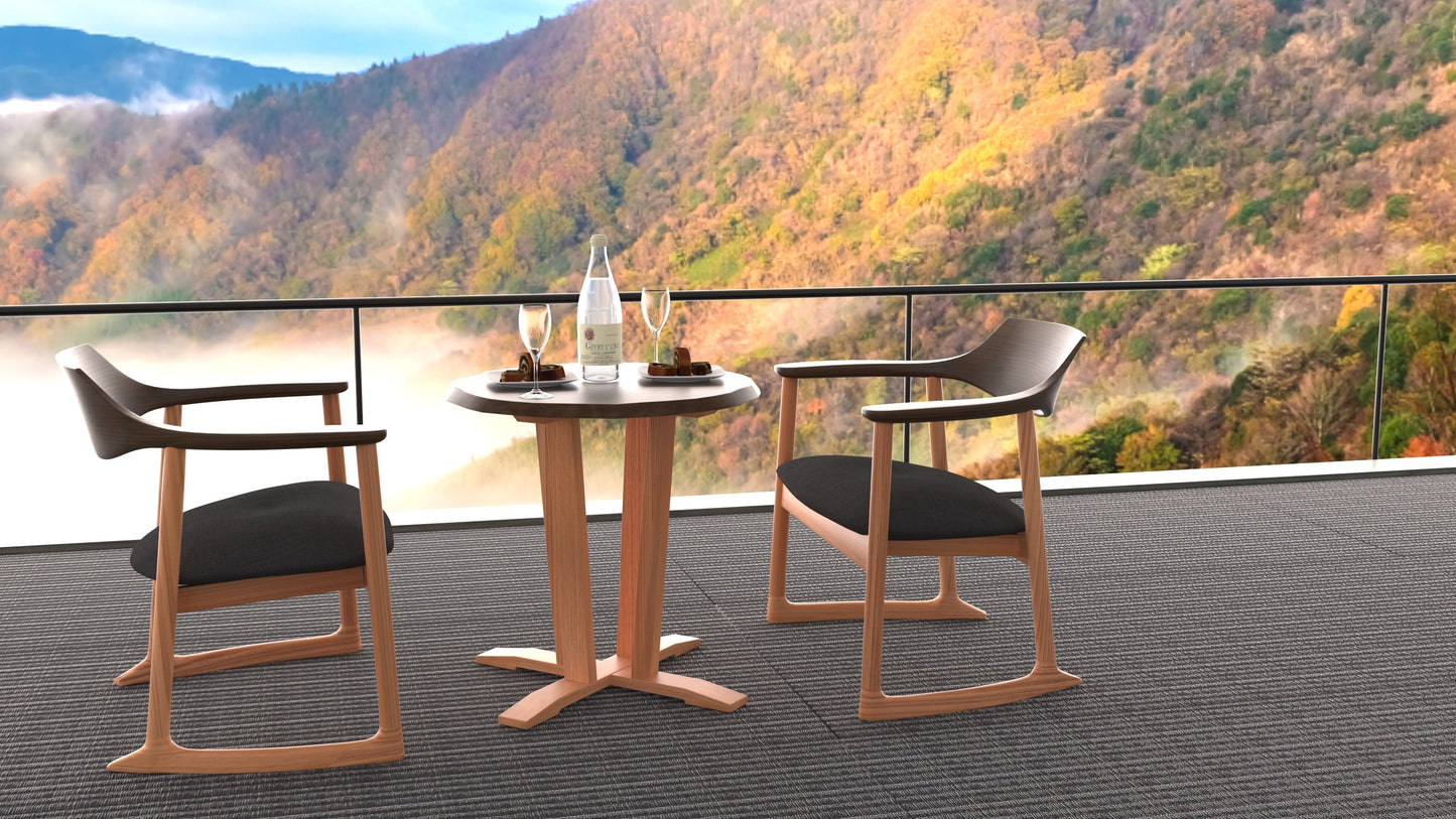 和室椅子テーブル_旅館家具_2人用テーブル, テーブル, ラウンドテーブル_くつろぎ-ラウンドテーブル60-H_八木研_ヤギケン_yagiken