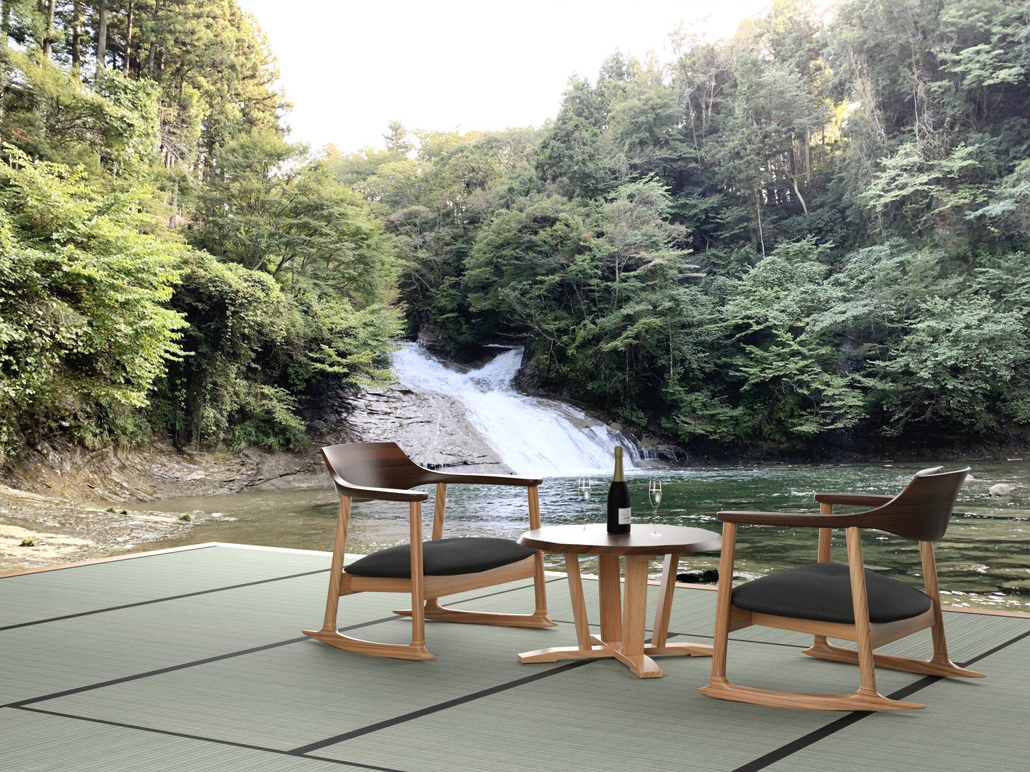 和室椅子テーブル_旅館家具_2人用テーブル, テーブル, ラウンドテーブル_くつろぎ-ラウンドテーブル60-L_八木研_ヤギケン_yagiken
