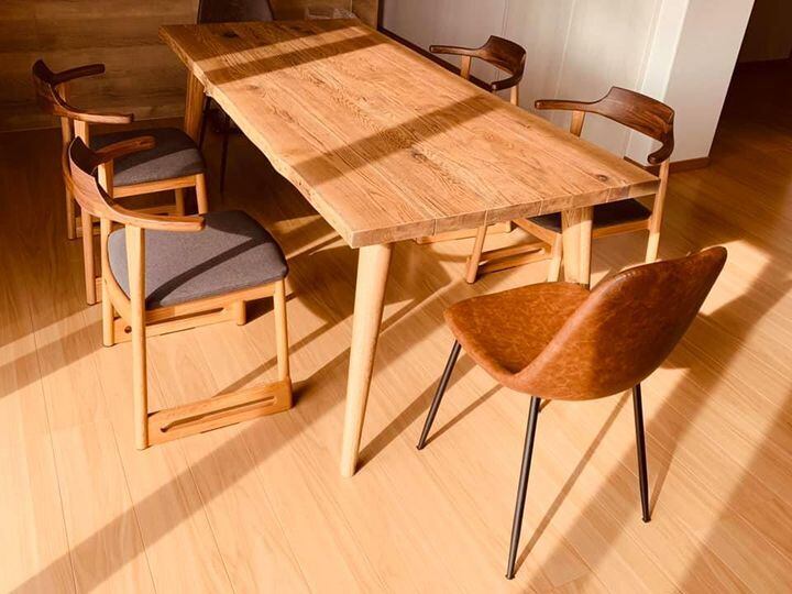 和室椅子テーブル_旅館家具_アームチェア, ダイニングチェア, チェア_くつろぎ-チェア3-walnut-H_八木研_ヤギケン_yagiken