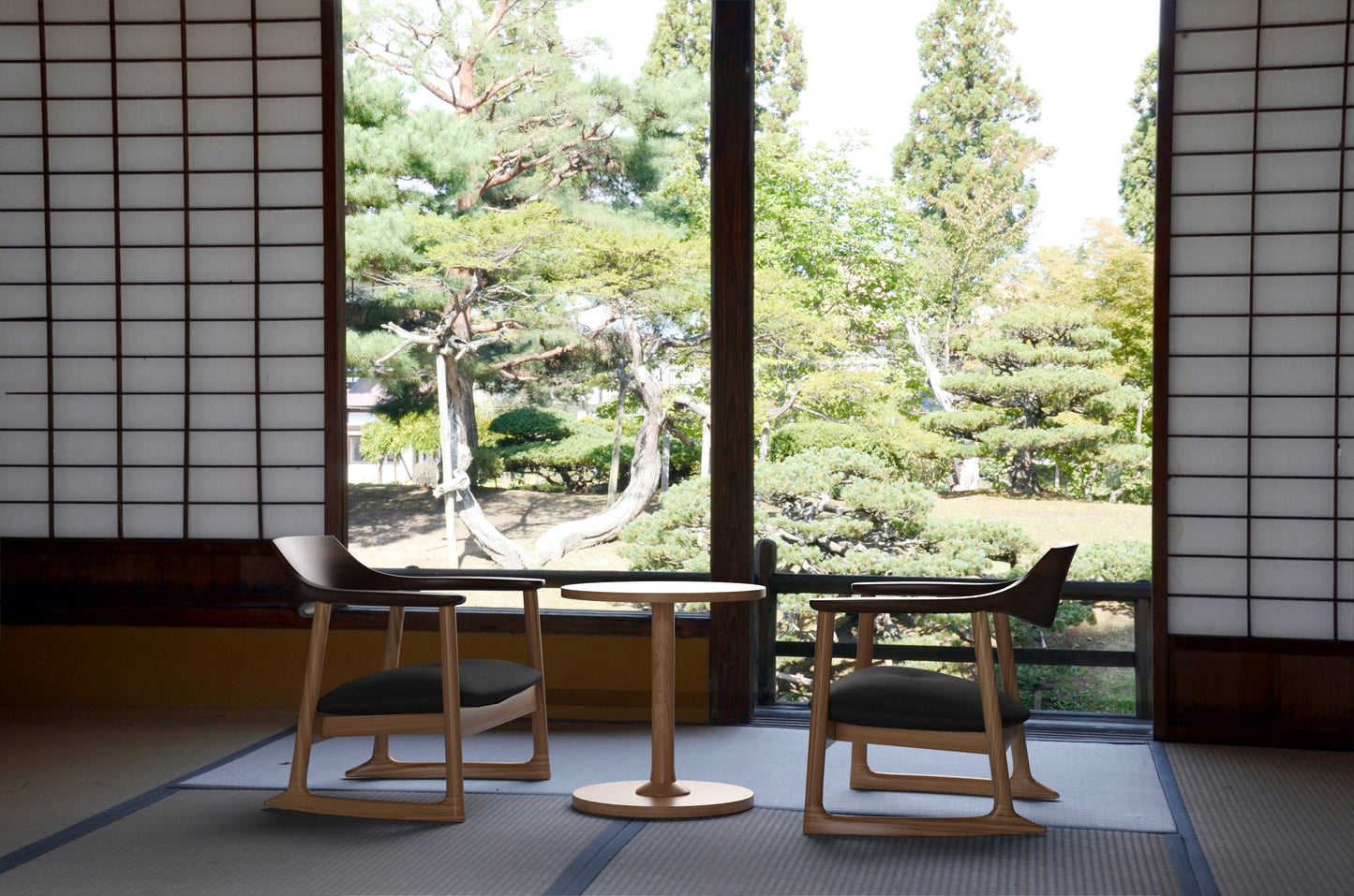和室椅子テーブル_旅館家具_アームチェア, チェア, フロアチェア_くつろぎ-フロアチェア2_八木研_ヤギケン_yagiken