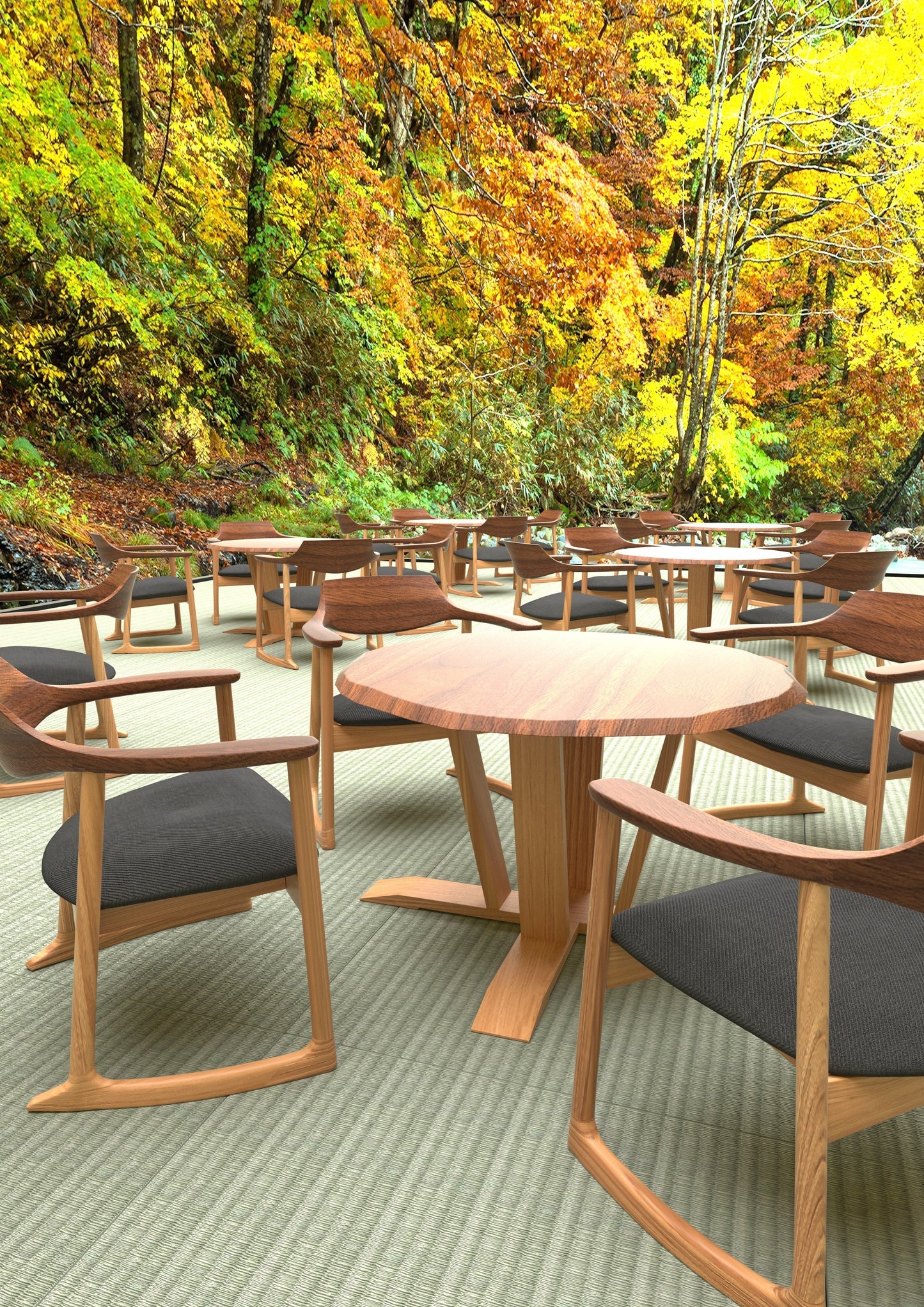 和室椅子テーブル_旅館家具_アームチェア, ダイニングチェア, チェア, ラウンジチェア_くつろぎ-ラウンジチェア2_八木研_ヤギケン_yagiken