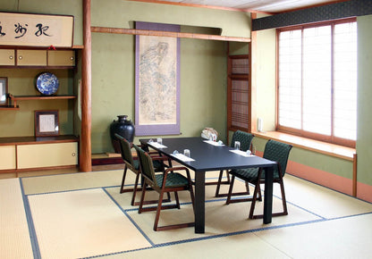 和室椅子テーブル_旅館家具_アームチェア, ダイニングチェア, チェア_飛鳥チェア3-400-グリーン_八木研_ヤギケン_yagiken