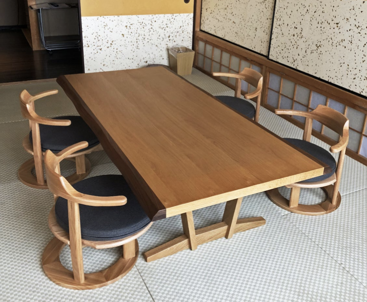 和室椅子テーブル_旅館家具_ダイニングチェア, チェア, ローチェア_まどか-和室低座椅子-φ450-DB色_八木研_ヤギケン_yagiken