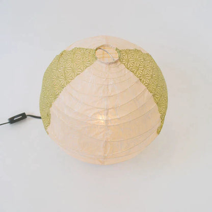和紙テーブルライト 和紙照明テーブル 日本の和紙ライト 和風テーブルライト 手作り和紙照明 薄紙テーブルライト モダン和紙ライト 和紙ライトデザイン 伝統的な和紙照明 和風照明テーブルライト グローブ B-25 雲龍ベージュ×麻葉萌葱（2面） 白熱電球25W付属