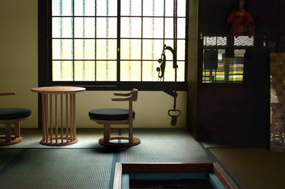 和室椅子テーブル_旅館家具_ダイニングチェア, チェア, ローチェア_まどか-和室低座椅子-φ450-NT色_八木研_ヤギケン_yagiken
