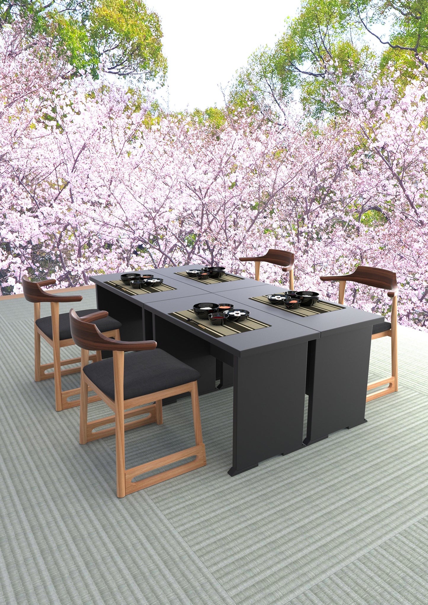 和室椅子テーブル_旅館家具_1人用テーブル, テーブル_風月-テーブル_八木研_ヤギケン_yagiken