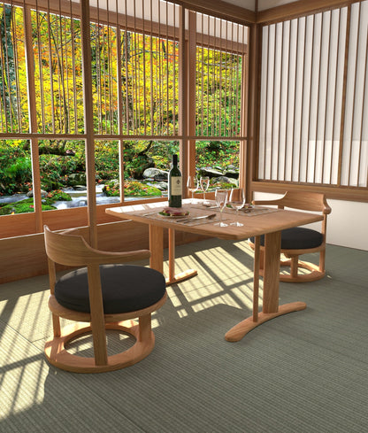 和室椅子テーブル_旅館家具_テーブル, ローテーブル_まどか-和室机1000-800-Oak-DB色_八木研_ヤギケン_yagiken