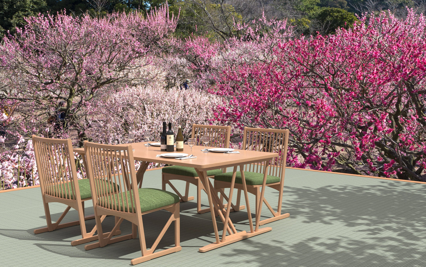 和室椅子テーブル_旅館家具_ダイニングチェア, チェア, ローチェア_しき-和室イスBK色-オレンジ_八木研_ヤギケン_yagiken