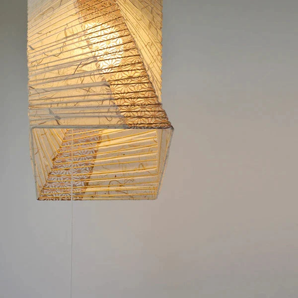 和紙ペンダントライト-和紙照明ペンダント-日本の和紙ランプ-和風ペンダントライト-手作り和紙照明-薄紙ペンダントライト-モダン和紙照明-和紙照明デザイン-伝統的な和紙照明-4畳用照明-1灯ペンダントライト-ツイスト-spn1-1004-黒雲龍-麻葉唐茶-電球別売