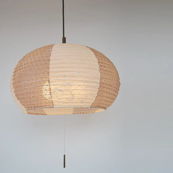 和紙ペンダントライト-和紙照明ペンダント-日本の和紙ランプ-和風ペンダントライト-手作り和紙照明-薄紙ペンダントライト-モダン和紙照明-和紙照明デザイン-伝統的な和紙照明-8畳用照明-3灯ペンダントライト-スウェル SPN3-1088 雲龍ベージュ×麻葉唐茶 電球別売