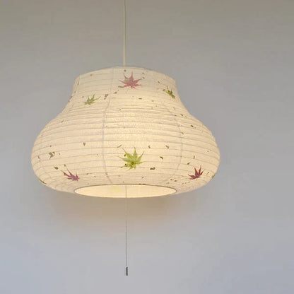 和紙ペンダントライト-和紙照明ペンダント-日本の和紙ランプ-和風ペンダントライト-手作り和紙照明-薄紙ペンダントライト-モダン和紙照明-和紙照明デザイン-伝統的な和紙照明-6畳用照明-2灯ペンダントライト-サラク-spn2-1108-もみじ-電球別売