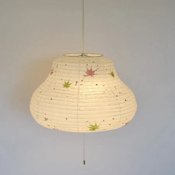 和紙ペンダントライト-和紙照明ペンダント-日本の和紙ランプ-和風ペンダントライト-手作り和紙照明-薄紙ペンダントライト-モダン和紙照明-和紙照明デザイン-伝統的な和紙照明-6畳用照明-2灯ペンダントライト-サラク-spn2-1108-もみじ-電球別売