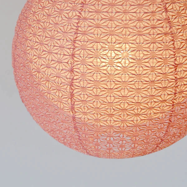 和紙ペンダントライト-和紙照明ペンダント-日本の和紙ランプ-和風ペンダントライト-手作り和紙照明-薄紙ペンダントライト-モダン和紙照明-和紙照明デザイン-伝統的な和紙照明-4畳用照明-二重提灯-1灯-ペンダントライト-バド-spn1-1101-麻葉梅紫in春雨白-電球別売