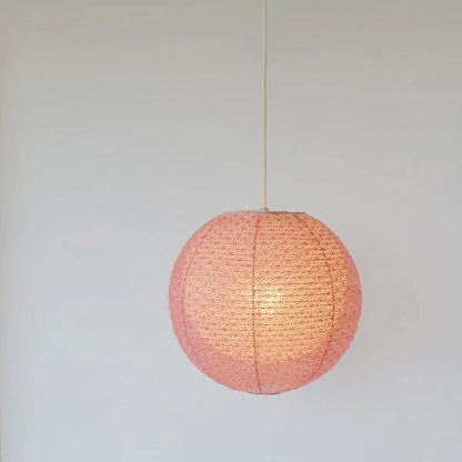 和紙ペンダントライト-和紙照明ペンダント-日本の和紙ランプ-和風ペンダントライト-手作り和紙照明-薄紙ペンダントライト-モダン和紙照明-和紙照明デザイン-伝統的な和紙照明-4畳用照明-二重提灯-1灯-ペンダントライト-バド-spn1-1101-麻葉梅紫in春雨白-電球別売