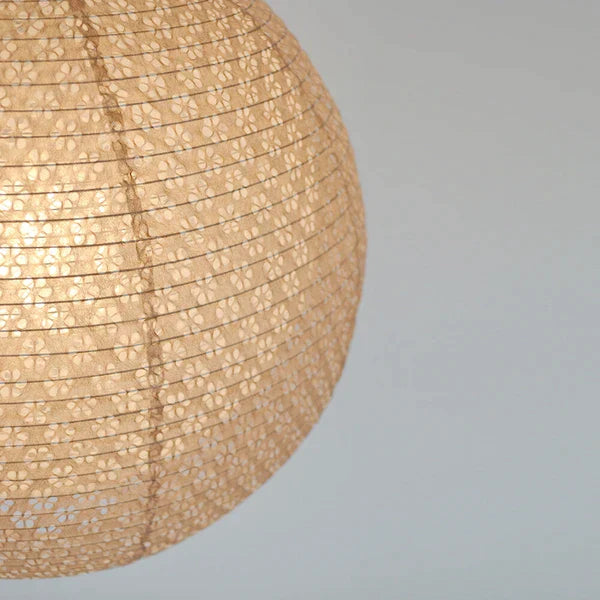 和紙ペンダントライト-和紙照明ペンダント-日本の和紙ランプ-和風ペンダントライト-手作り和紙照明-薄紙ペンダントライト-モダン和紙照明-和紙照明デザイン-伝統的な和紙照明-4畳用照明-二重提灯-1灯-ペンダントライト-バド-spn1-1101-小梅茶in小梅白-電球別売