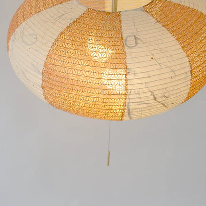 和紙ペンダントライト-和紙照明ペンダント-日本の和紙ランプ-和風ペンダントライト-手作り和紙照明-薄紙ペンダントライト-モダン和紙照明-和紙照明デザイン-伝統的な和紙照明-6畳用照明-2灯ペンダントライト-コマ SPN2-1017 黒雲龍×麻葉煉瓦 電球別売