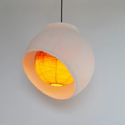 和紙ペンダントライト-和紙照明ペンダント-日本の和紙ランプ-和風ペンダントライト-手作り和紙照明-薄紙ペンダントライト-モダン和紙照明-和紙照明デザイン-伝統的な和紙照明-玄関照明-廊下照明-1灯ペンダントライト-月のあかり-PAN-450 電球別売