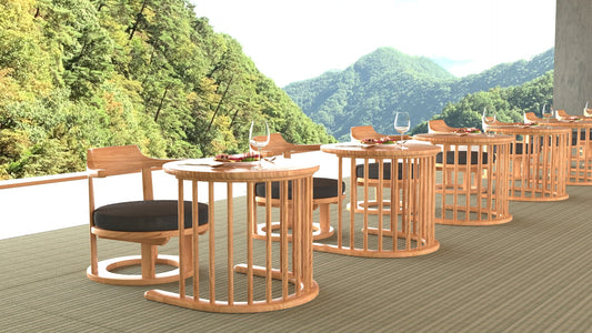 和室椅子テーブル_旅館家具_1人用テーブル, サイドテーブル, ソファテーブル, ソファベッド, テーブル, テーブル幅60cm, テーブル高さ50cm, ナイトテーブル, ホテルテーブル, ラウンジテーブル, ラウンドテーブル, ローテーブル, 丸テーブル, 低いテーブル, 和室テーブル, 宴会場, 広縁, 旅館テーブル_まどか-花弁テーブル-L-NT_八木研_ヤギケン_yagiken
