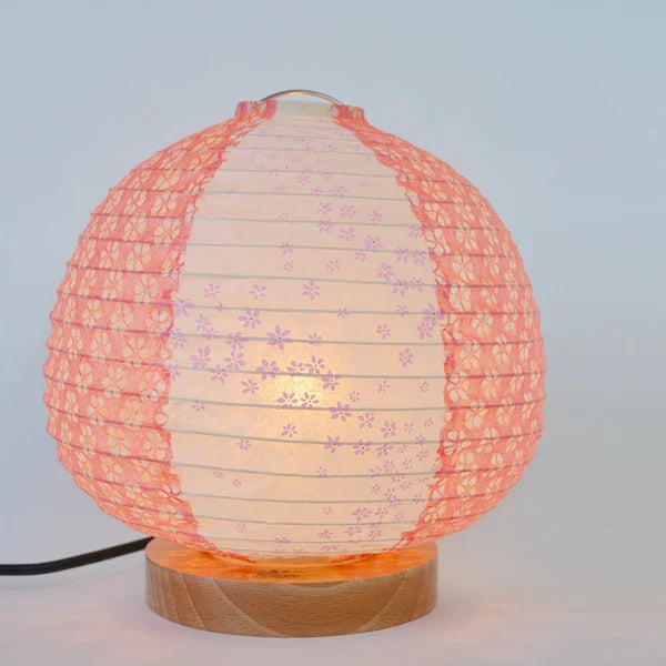 和紙テーブルライト 和紙照明テーブル 日本の和紙ライト 和風テーブルライト 手作り和紙照明 薄紙テーブルライト モダン和紙ライト 和紙ライトデザイン 伝統的な和紙照明 和風照明テーブルライト ピーチ SS-3020 花舞ピンク×小梅赤 白熱電球25W付属