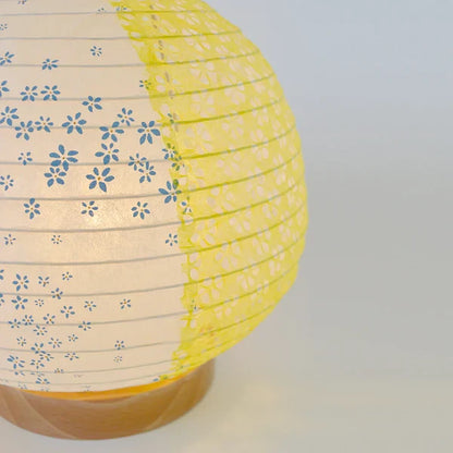 和紙テーブルライト 和紙照明テーブル 日本の和紙ライト 和風テーブルライト 手作り和紙照明 薄紙テーブルライト モダン和紙ライト 和紙ライトデザイン 伝統的な和紙照明 和風照明テーブルライト ピーチ SS-3020 花舞藍×小梅イエロー 白熱電球25W付属