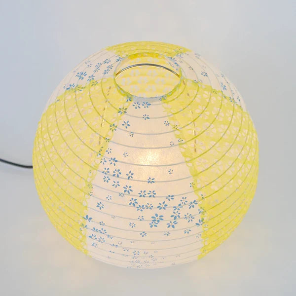 和紙テーブルライト 和紙照明テーブル 日本の和紙ライト 和風テーブルライト 手作り和紙照明 薄紙テーブルライト モダン和紙ライト 和紙ライトデザイン 伝統的な和紙照明 和風照明テーブルライト ピーチ SS-3020 花舞藍×小梅イエロー 白熱電球25W付属