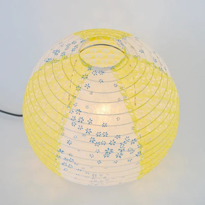 和紙テーブルライト 和紙照明テーブル 日本の和紙ライト 和風テーブルライト 手作り和紙照明 薄紙テーブルライト モダン和紙ライト 和紙ライトデザイン 伝統的な和紙照明 和風照明テーブルライト ピーチ SS-3020 花舞藍×小梅イエロー 白熱電球25W付属