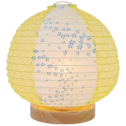 和紙テーブルライト 和紙照明テーブル 日本の和紙ライト 和風テーブルライト 手作り和紙照明 薄紙テーブルライト モダン和紙ライト 和紙ライトデザイン 伝統的な和紙照明 和風照明テーブルライト ピーチ SS-3020 花舞藍×小梅イエロー 白熱電球25W付属