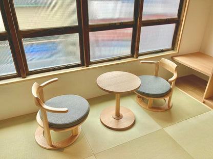 和室椅子テーブル_旅館家具_1人用テーブル, 2人用テーブル, サイドテーブル, サークルテーブル, ソファテーブル, ソファベッド, テーブル, テーブル高さ48cm, ナイトテーブル, ホテルテーブル, ラウンジ, ラウンジテーブル, ラウンドテーブル, レストテーブル, ローテーブル, 丸テーブル, 低いテーブル, 和室テーブル, 宴会場, 広縁, 旅館テーブル, 旅館食堂用, 高齢者用_くつろぎ-サイドテーブル2（MARU)_八木研_ヤギケン_yagiken