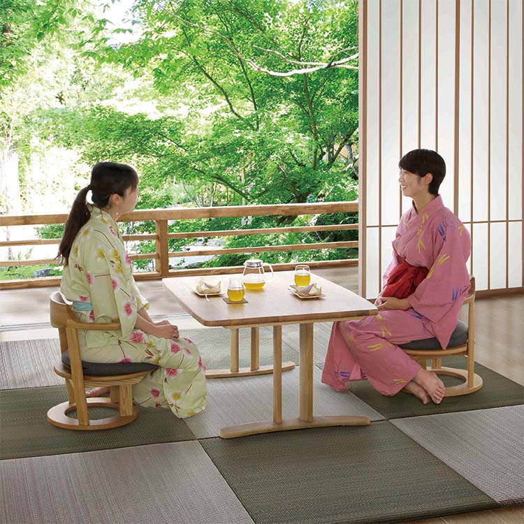 和室椅子テーブル_旅館家具_ダイニングチェア, チェア, ローチェア_まどか-和室低座椅子-φ450-DB色_八木研_ヤギケン_yagiken