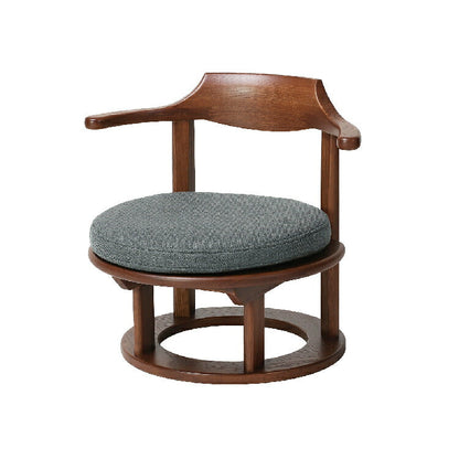 和室椅子テーブル_旅館家具_ダイニングチェア, チェア, ローチェア_まどか-和室低座椅子-φ500-DB色_八木研_ヤギケン_yagiken