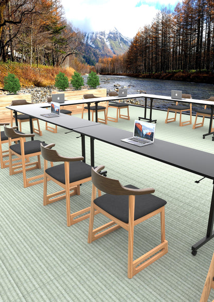 和室椅子テーブル_旅館家具_アームチェア, ダイニングチェア, チェア_くつろぎ-チェア3-walnut-H_八木研_ヤギケン_yagiken