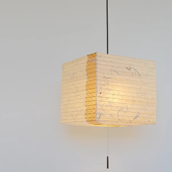 和紙ペンダントライト-和紙照明ペンダント-日本の和紙ランプ-和風ペンダントライト-手作り和紙照明-薄紙ペンダントライト-モダン和紙照明-和紙照明デザイン-伝統的な和紙照明-6畳用照明-2灯ペンダントライト-キューブ SPN2-1112 黒雲龍×麻葉唐茶 電球別売