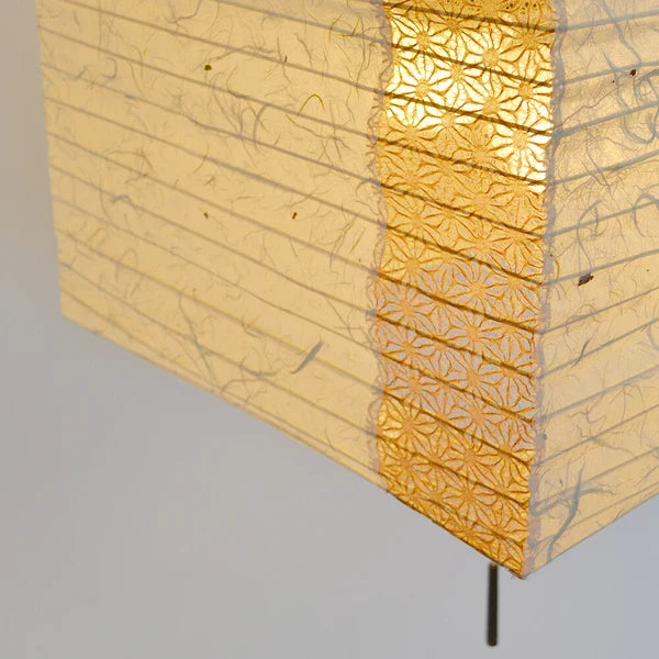 和紙ペンダントライト-和紙照明ペンダント-日本の和紙ランプ-和風ペンダントライト-手作り和紙照明-薄紙ペンダントライト-モダン和紙照明-和紙照明デザイン-伝統的な和紙照明-6畳用照明-2灯ペンダントライト-キューブ SPN2-1112 黒雲龍×麻葉唐茶 電球別売