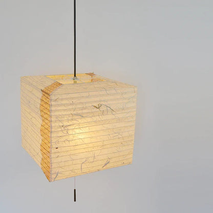 和紙ペンダントライト-和紙照明ペンダント-日本の和紙ランプ-和風ペンダントライト-手作り和紙照明-薄紙ペンダントライト-モダン和紙照明-和紙照明デザイン-伝統的な和紙照明-6畳用照明-2灯ペンダントライト-キューブ SPN2-1112 黒雲龍×麻葉唐茶 電球別売