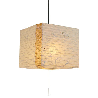 和紙ペンダントライト-和紙照明ペンダント-日本の和紙ランプ-和風ペンダントライト-手作り和紙照明-薄紙ペンダントライト-モダン和紙照明-和紙照明デザイン-伝統的な和紙照明-6畳用照明-2灯ペンダントライト-キューブ SPN2-1112 黒雲龍×麻葉唐茶 電球別売