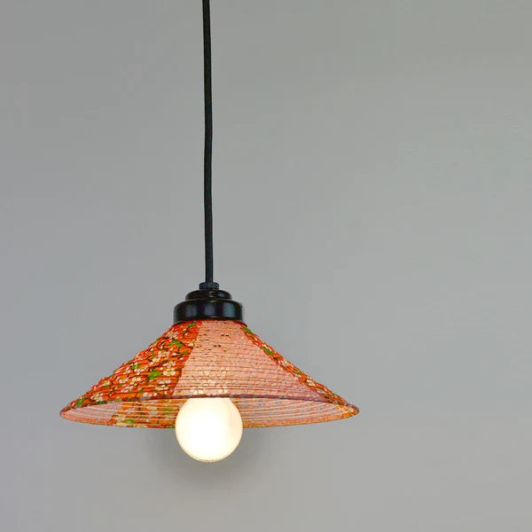 和紙ペンダントライト-和紙照明ペンダント-日本の和紙ランプ-和風ペンダントライト-手作り和紙照明-薄紙ペンダントライト-モダン和紙照明-和紙照明デザイン-伝統的な和紙照明-小さな空間-1灯ペンダントライト-和風照明1灯レトロペンダント インヴェント SDPN-244B プラムレッド×小梅赤 電球別売