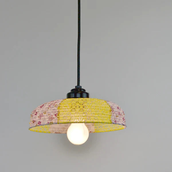 和紙ペンダントライト-和紙照明ペンダント-日本の和紙ランプ-和風ペンダントライト-手作り和紙照明-薄紙ペンダントライト-モダン和紙照明-和紙照明デザイン-伝統的な和紙照明-小さな空間-1灯ペンダントライト-和風照明1灯レトロペンダント インヴェント SDPN-244C 灯花パープル×小梅イエロー 電球別売