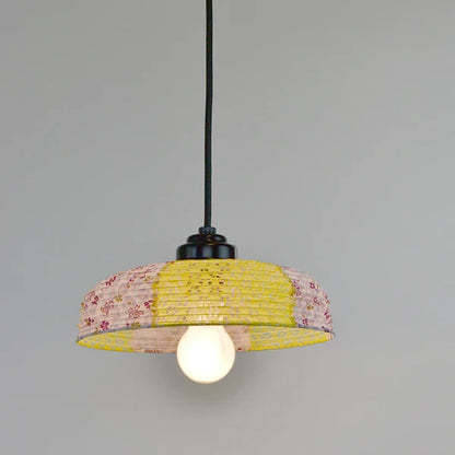 和紙ペンダントライト-和紙照明ペンダント-日本の和紙ランプ-和風ペンダントライト-手作り和紙照明-薄紙ペンダントライト-モダン和紙照明-和紙照明デザイン-伝統的な和紙照明-小さな空間-1灯ペンダントライト-和風照明1灯レトロペンダント インヴェント SDPN-244C 灯花パープル×小梅イエロー 電球別売