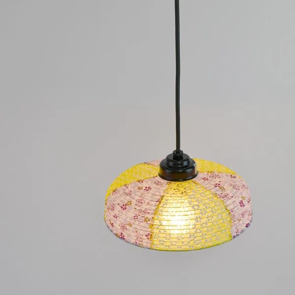 和紙ペンダントライト-和紙照明ペンダント-日本の和紙ランプ-和風ペンダントライト-手作り和紙照明-薄紙ペンダントライト-モダン和紙照明-和紙照明デザイン-伝統的な和紙照明-小さな空間-1灯ペンダントライト-和風照明1灯レトロペンダント インヴェント SDPN-244C 灯花パープル×小梅イエロー 電球別売