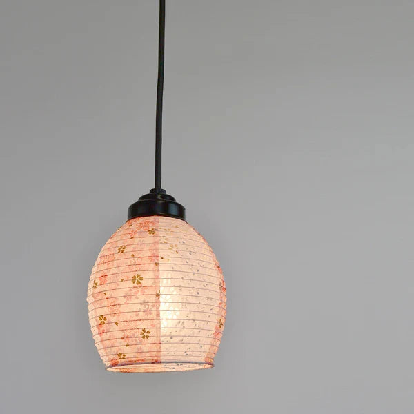 和紙ペンダントライト-和紙照明ペンダント-日本の和紙ランプ-和風ペンダントライト-手作り和紙照明-薄紙ペンダントライト-モダン和紙照明-和紙照明デザイン-伝統的な和紙照明-小さな空間-1灯ペンダントライト-和風照明1灯レトロペンダント インヴェント SDPN-244D 灯花ピンク×小梅ピンク 電球別売
